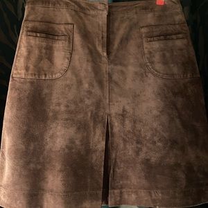 Chocolate Brown Leather Suede Lilly Pulitzer skirt